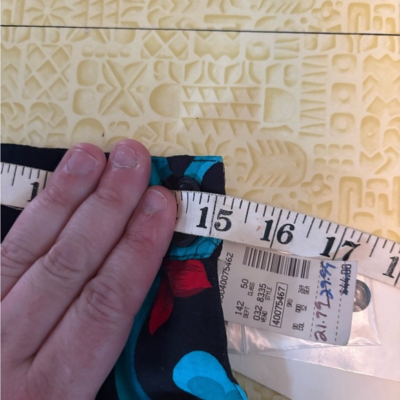 Vintage Floral Patterned Skirt - Black, Red, Brown, Teal - Picture 9 of 10